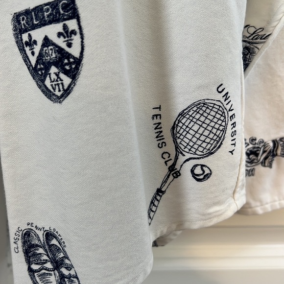 Ralph Lauren Long sleeve oxford white no stains collegiate symbols - Picture 5 of 7